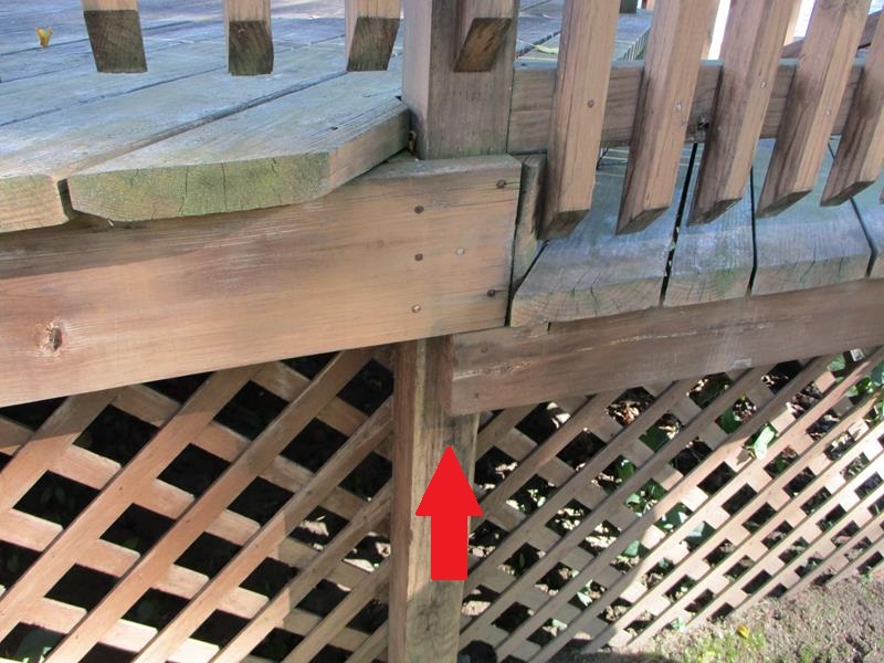 Unsupported deck joist